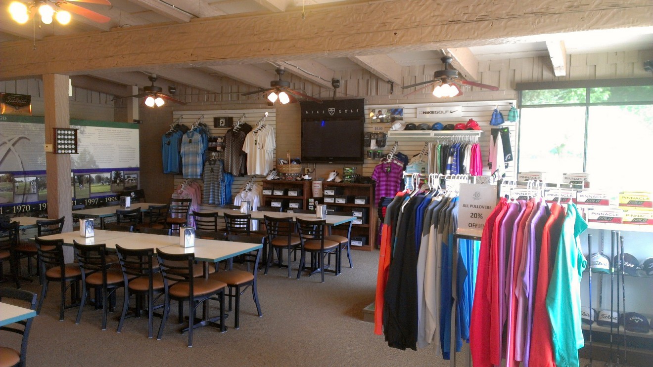 Proshop with seating area